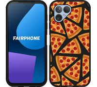 Cazy Housse adaptée au Fairphone 5 Housse silicone noire - Pizza Party
