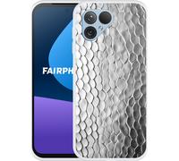 Cazy Housse adaptée au Fairphone 5 Housse silicone - Silver Snake Texture