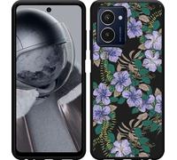 Cazy Housse adaptée au HMD Pulse Pro Housse silicone Noir - Fleurs lilas