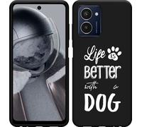 Cazy Housse adaptée au HMD Pulse Pro Housse silicone noir - Life Is Better With a Dog - Blanc
