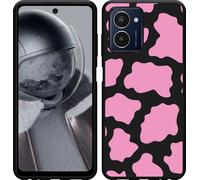 Cazy Housse adaptée au HMD Pulse Pro Housse silicone Noir - Taches de vache roses