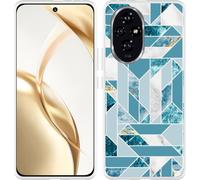 Cazy Housse adaptée au Honor 200 Housse en silicone - Motif marbre bleu