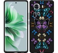 Cazy Housse adaptée au modèle Oppo Reno11 Housse en silicone Noir - Symétrie papillon