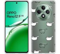 Cazy Housse adaptée au modèle Oppo Reno12 F (5G) Housse en silicone - Aime mon chat