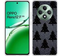 Cazy Housse adaptée au modèle Oppo Reno12 F (5G) Housse en silicone - Sapins de Noël enneigés