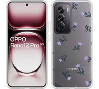 Cazy Housse adaptée au modèle Oppo Reno12 Pro Housse en silicone - Fleurs lilas