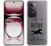 Cazy Housse adaptée au modèle Oppo Reno12 Pro Housse en silicone - Life is Better with Horses
