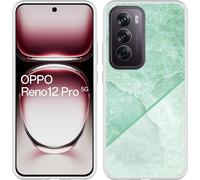 Cazy Housse adaptée au modèle Oppo Reno12 Pro Housse en silicone - Marbre vert
