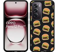 Cazy Housse adaptée au modèle Oppo Reno12 Pro Housse en silicone Noir - Hamburger