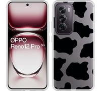Cazy Housse adaptée au modèle Oppo Reno12 Pro Housse en silicone - Taches de vache