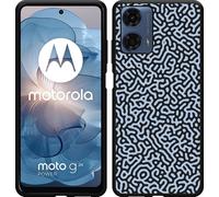 Cazy Housse adaptée au Motorola Moto G04 / G04s / G24 / G24 Power Noir - Gribouillis bleu