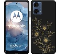 Cazy Housse adaptée au Motorola Moto G04 / G04s / G24 / G24 Power Noir - Mystic Flower