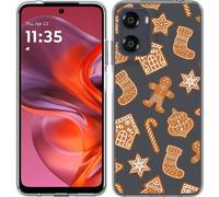 Cazy Housse adaptée au Motorola Moto G05 Housse en silicone - Biscuits de Noël