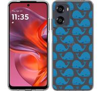 Cazy Housse adaptée au Motorola Moto G05 Housse silicone - Baleines