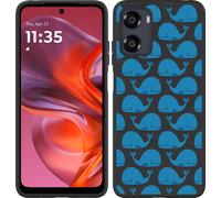 Cazy Housse adaptée au Motorola Moto G05 Housse silicone Noir - Baleines