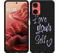 Cazy Housse adaptée au Motorola Moto G35 Housse silicone Noir - S'aimer soi-même