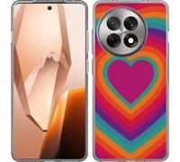 Cazy Housse adaptée au OnePlus 13R Housse en silicone Cœur rétro