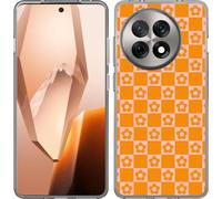 Cazy Housse adaptée au OnePlus 13R Housse silicone Damier floral