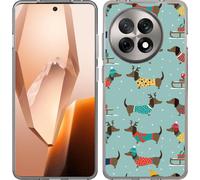 Cazy Housse adaptée au OnePlus 13R Housse silicone Teckel d'hiver