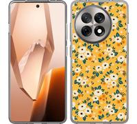 Cazy Housse adaptée au OnePlus 13R Housse silicone Vintage imprimé fleurs