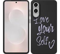 Cazy Housse adaptée au Samsung Galaxy S25 Edge Housse silicone Noir - Aime-toi toi-même