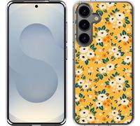 Cazy Housse adaptée au Samsung Galaxy S25 Housse en silicone - Impression florale vintage
