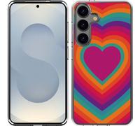 Cazy Housse adaptée au Samsung Galaxy S25 Plus Housse en silicone - Coeur rétro