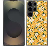 Cazy Housse adaptée au Samsung Galaxy S25 Ultra Housse en silicone - Impression florale vintage