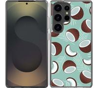Cazy Housse adaptée au Samsung Galaxy S25 Ultra Housse en silicone - Noix de coco