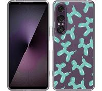 Cazy Housse adaptée au Sony Xperia 1 VII Housse en silicone - Chiens en ballons