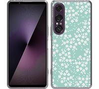 Cazy Housse adaptée au Sony Xperia 1 VII Housse en silicone - Fleurs de printemps
