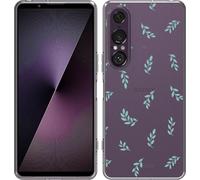 Cazy Housse adaptée au Sony Xperia 1 VII Housse en silicone - Petites feuilles