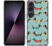 Cazy Housse adaptée au Sony Xperia 1 VII Housse en silicone - Teckel d'hiver