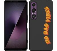 Cazy Housse adaptée au Sony Xperia 1 VII Housse silicone Noir - No Bad Vibes