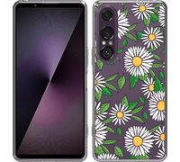 Cazy Housse adaptée au Sony Xperia 1 VII Housse silicone - Pâquerette