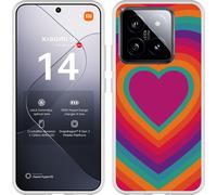 Cazy Housse adaptée au Xiaomi 14 Housse en silicone - Coeur rétro
