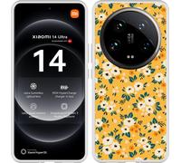Cazy Housse adaptée au Xiaomi 14 Ultra Housse en silicone - Impression florale vintage