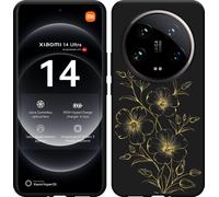 Cazy Housse adaptée au Xiaomi 14 Ultra Housse silicone noire - Mystic Flower