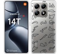 Cazy Housse adaptée au Xiaomi 14T Housse en silicone - Circuits de Formule 1