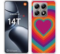Cazy Housse adaptée au Xiaomi 14T Housse en silicone - Coeur rétro