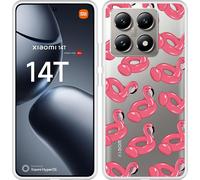 Cazy Housse adaptée au Xiaomi 14T Pro Housse en silicone - Flamants roses gonflables