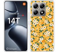 Cazy Housse adaptée au Xiaomi 14T Pro Housse en silicone - Impression florale vintage