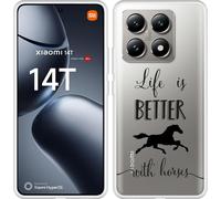 Cazy Housse adaptée au Xiaomi 14T Pro Housse en silicone - Life is Better with Horses