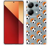 Cazy Housse adaptée au Xiaomi Poco M6 Pro Housse en silicone - Football Orange Ombre