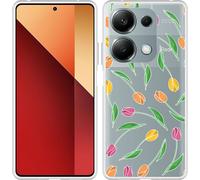 Cazy Housse adaptée au Xiaomi Poco M6 Pro Housse en silicone - Tulipes