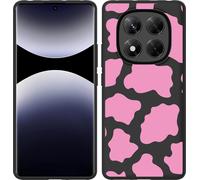 Cazy Housse adaptée au Xiaomi Poco X7 Housse silicone Noir - Taches de vache roses