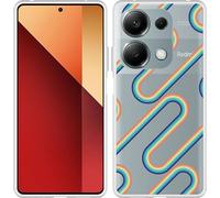 Cazy Housse adaptée au Xiaomi Redmi Note 13 Pro (4G) Housse en silicone - Arc-en-ciel rétro II