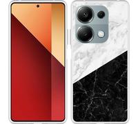 Cazy Housse adaptée au Xiaomi Redmi Note 13 Pro (4G) Housse en silicone - Marbre blanc noir