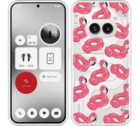 Cazy Housse adaptée pour Nothing Phone (2a) / (2a) Plus Housse en silicone - Flamants roses gonflables