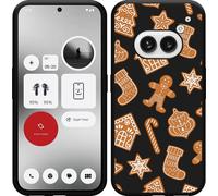 Cazy Housse adaptée pour Nothing Phone (2a) / (2a) Plus Housse silicone Noir - Biscuits de Noël